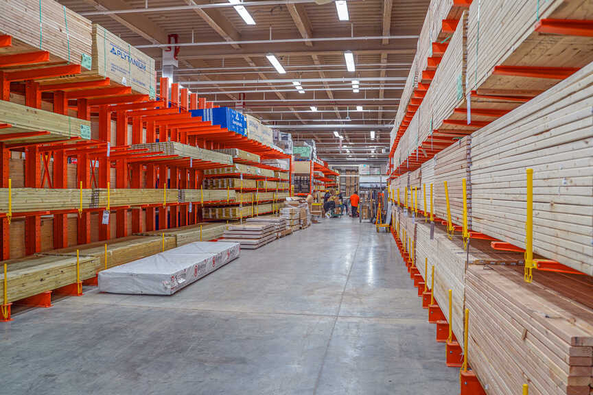 Home Depot - Interior photo of wood aisle