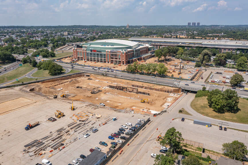 UBS Arena Parking Garage - Aerial photo of site